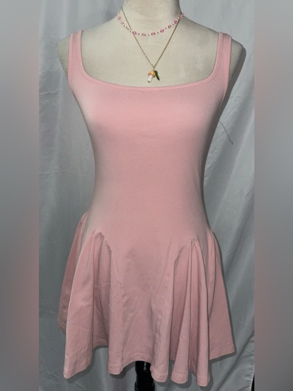 Cider Soft Pink Scoop-Neck Mini Dress